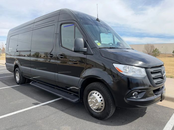 Black Mercedes Sprinter – Laramie limo service