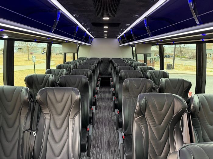 Coach bus leather seats – Laramie limo service