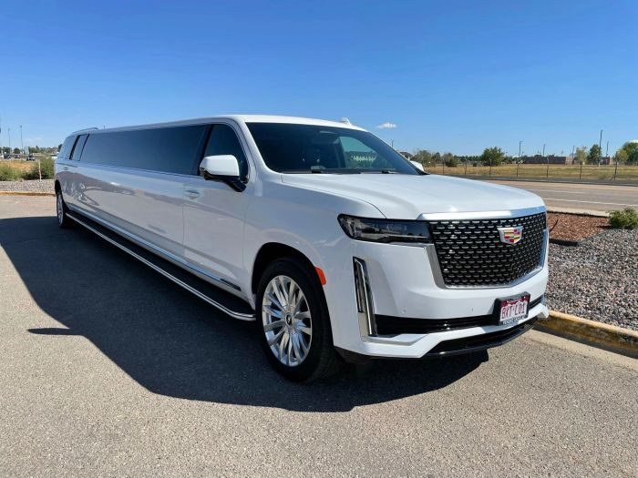 White Escalade stretch limo – Laramie limo service